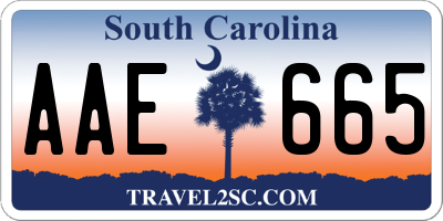 SC license plate AAE665