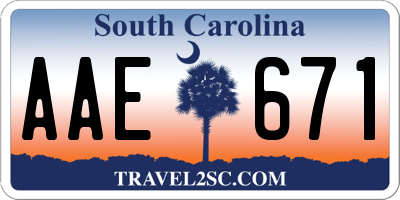 SC license plate AAE671