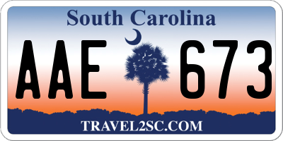 SC license plate AAE673