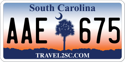 SC license plate AAE675