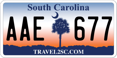 SC license plate AAE677