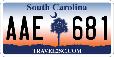 SC license plate AAE681