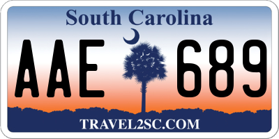 SC license plate AAE689