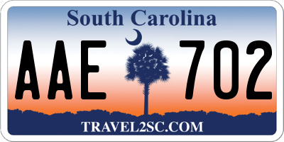 SC license plate AAE702