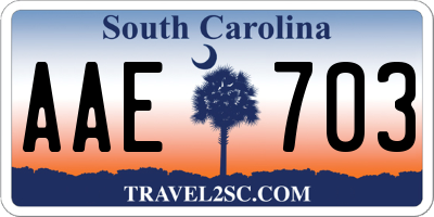 SC license plate AAE703