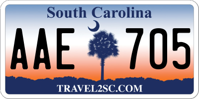 SC license plate AAE705