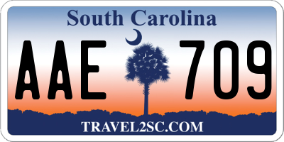 SC license plate AAE709