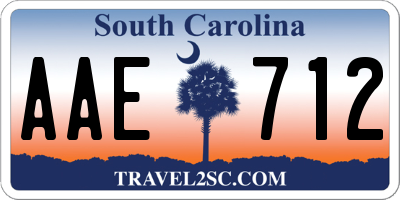 SC license plate AAE712