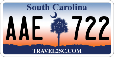 SC license plate AAE722