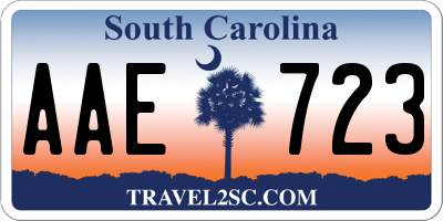 SC license plate AAE723