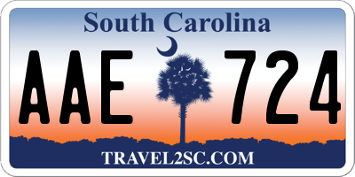 SC license plate AAE724