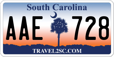 SC license plate AAE728