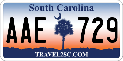 SC license plate AAE729