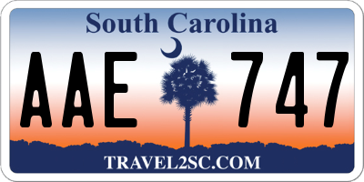 SC license plate AAE747