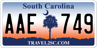 SC license plate AAE749