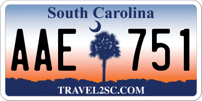 SC license plate AAE751