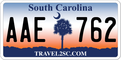 SC license plate AAE762