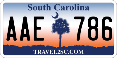 SC license plate AAE786