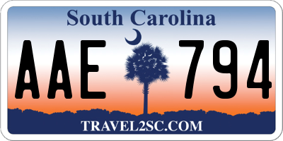 SC license plate AAE794