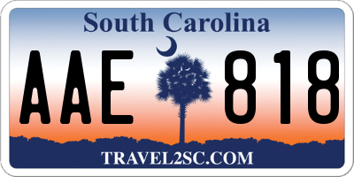 SC license plate AAE818