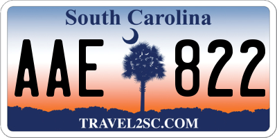 SC license plate AAE822