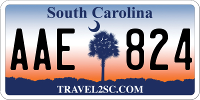 SC license plate AAE824