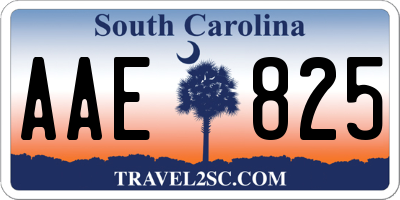 SC license plate AAE825