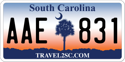 SC license plate AAE831