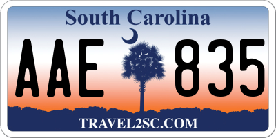 SC license plate AAE835