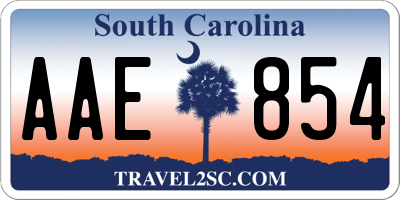 SC license plate AAE854