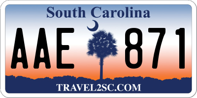 SC license plate AAE871