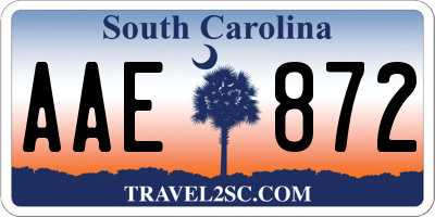 SC license plate AAE872