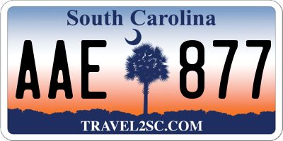 SC license plate AAE877