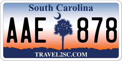 SC license plate AAE878