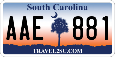 SC license plate AAE881