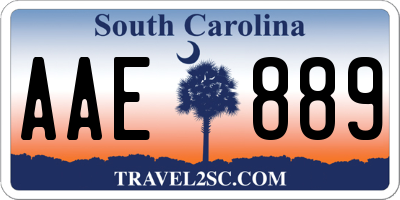 SC license plate AAE889