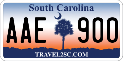 SC license plate AAE900