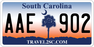 SC license plate AAE902