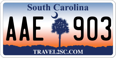 SC license plate AAE903