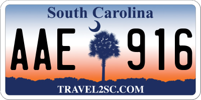 SC license plate AAE916