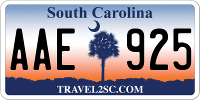 SC license plate AAE925