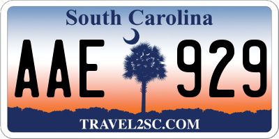 SC license plate AAE929