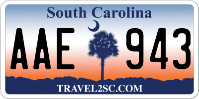 SC license plate AAE943