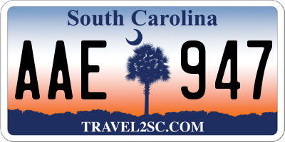 SC license plate AAE947