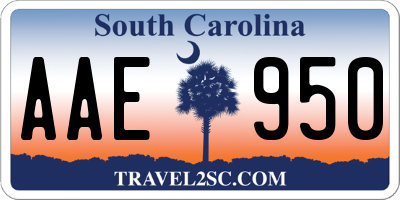 SC license plate AAE950