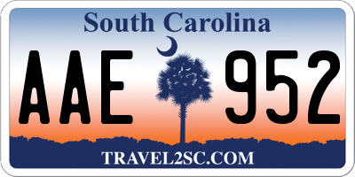 SC license plate AAE952