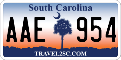 SC license plate AAE954