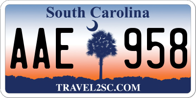 SC license plate AAE958