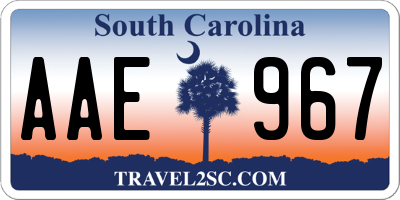 SC license plate AAE967