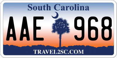 SC license plate AAE968